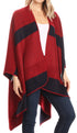 Poncho chal grande reversible para mujer Sakkas Mari, bufanda, capa, ruana y manta