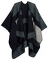 Poncho chal grande reversible para mujer Sakkas Mari, bufanda, capa, ruana y manta