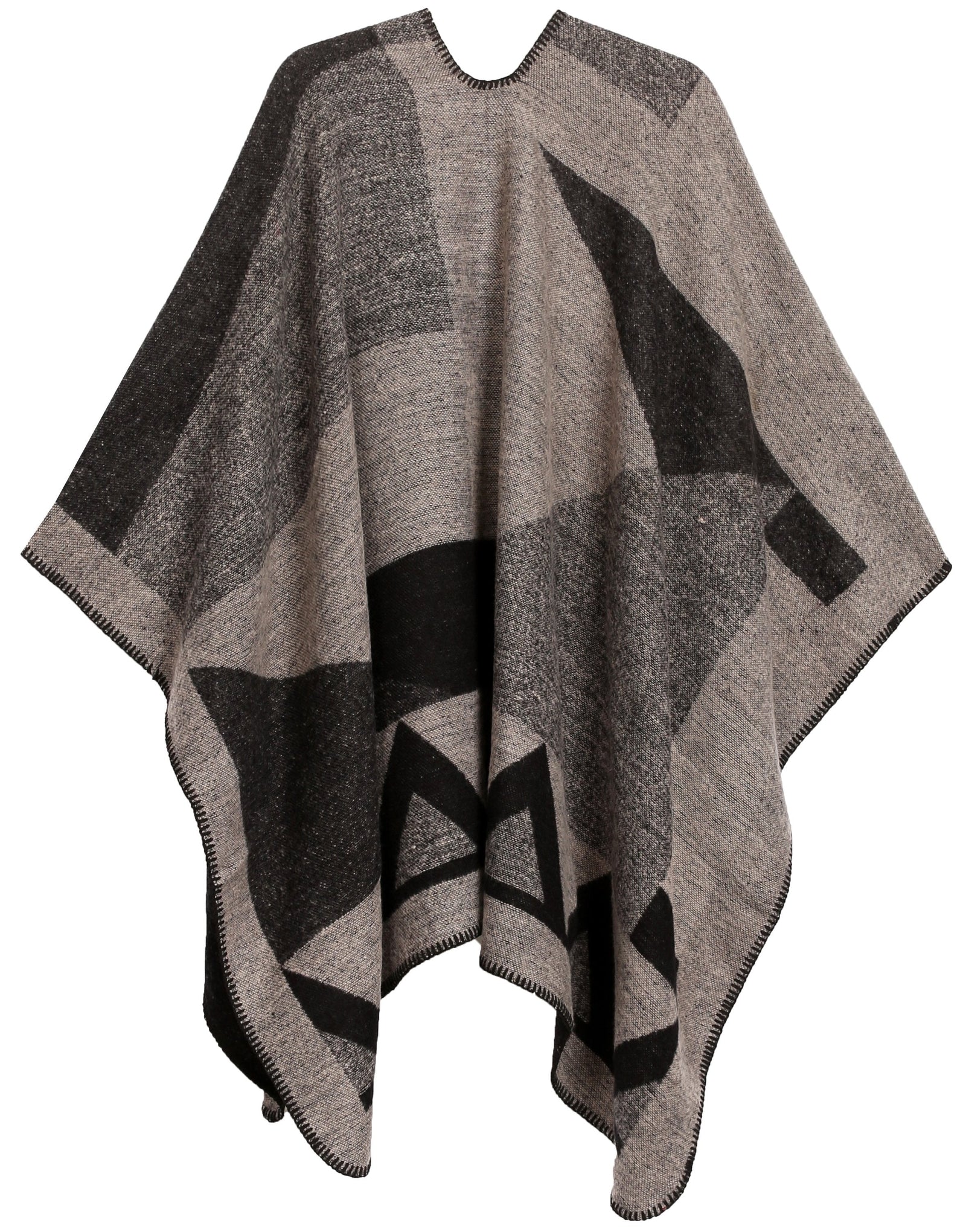 Poncho chal grande reversible para mujer Sakkas Mari, bufanda, capa, ruana y manta