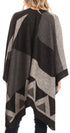Poncho chal grande reversible para mujer Sakkas Mari, bufanda, capa, ruana y manta