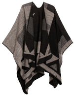 Poncho chal grande reversible para mujer Sakkas Mari, bufanda, capa, ruana y manta