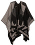 Poncho chal grande reversible para mujer Sakkas Mari, bufanda, capa, ruana y manta