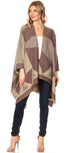 Poncho chal grande reversible para mujer Sakkas Mari, bufanda, capa, ruana y manta