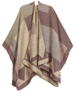 Poncho chal grande reversible para mujer Sakkas Mari, bufanda, capa, ruana y manta