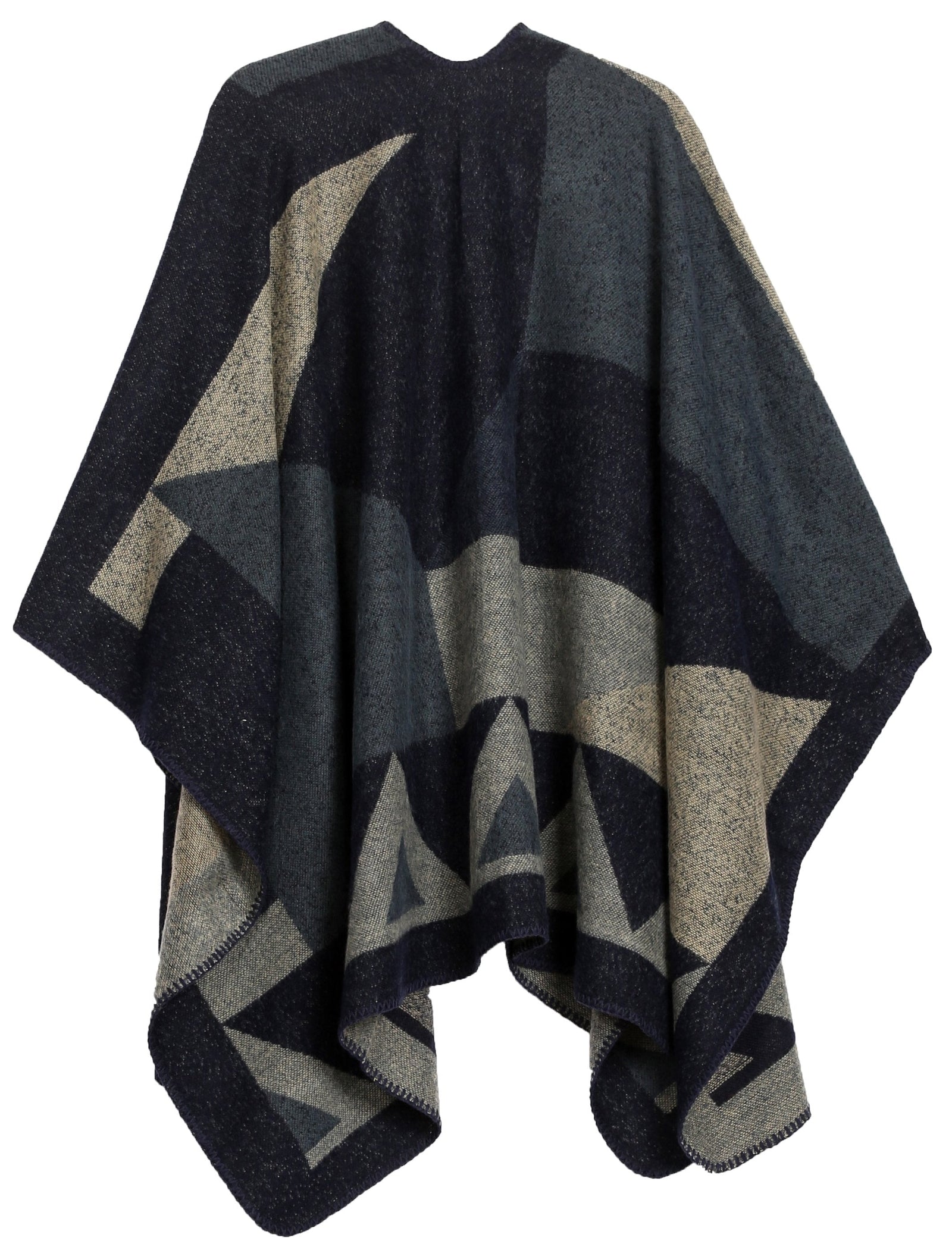 Poncho chal grande reversible para mujer Sakkas Mari, bufanda, capa, ruana y manta