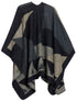 Poncho chal grande reversible para mujer Sakkas Mari, bufanda, capa, ruana y manta
