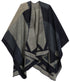 Poncho chal grande reversible para mujer Sakkas Mari, bufanda, capa, ruana y manta