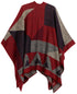 Poncho chal grande reversible para mujer Sakkas Mari, bufanda, capa, ruana y manta