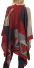 Poncho chal grande reversible para mujer Sakkas Mari, bufanda, capa, ruana y manta