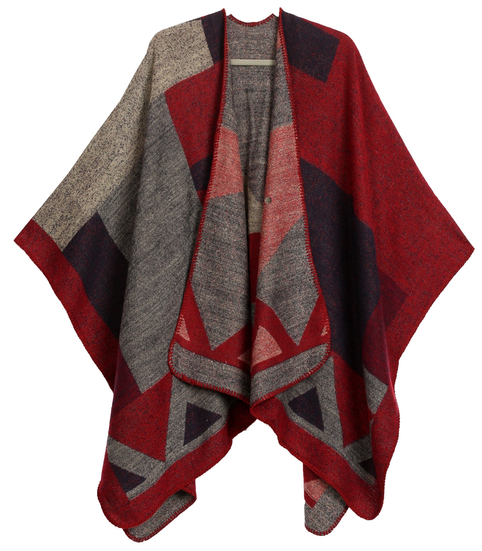 Poncho chal grande reversible para mujer Sakkas Mari, bufanda, capa, ruana y manta