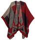 Poncho chal grande reversible para mujer Sakkas Mari, bufanda, capa, ruana y manta