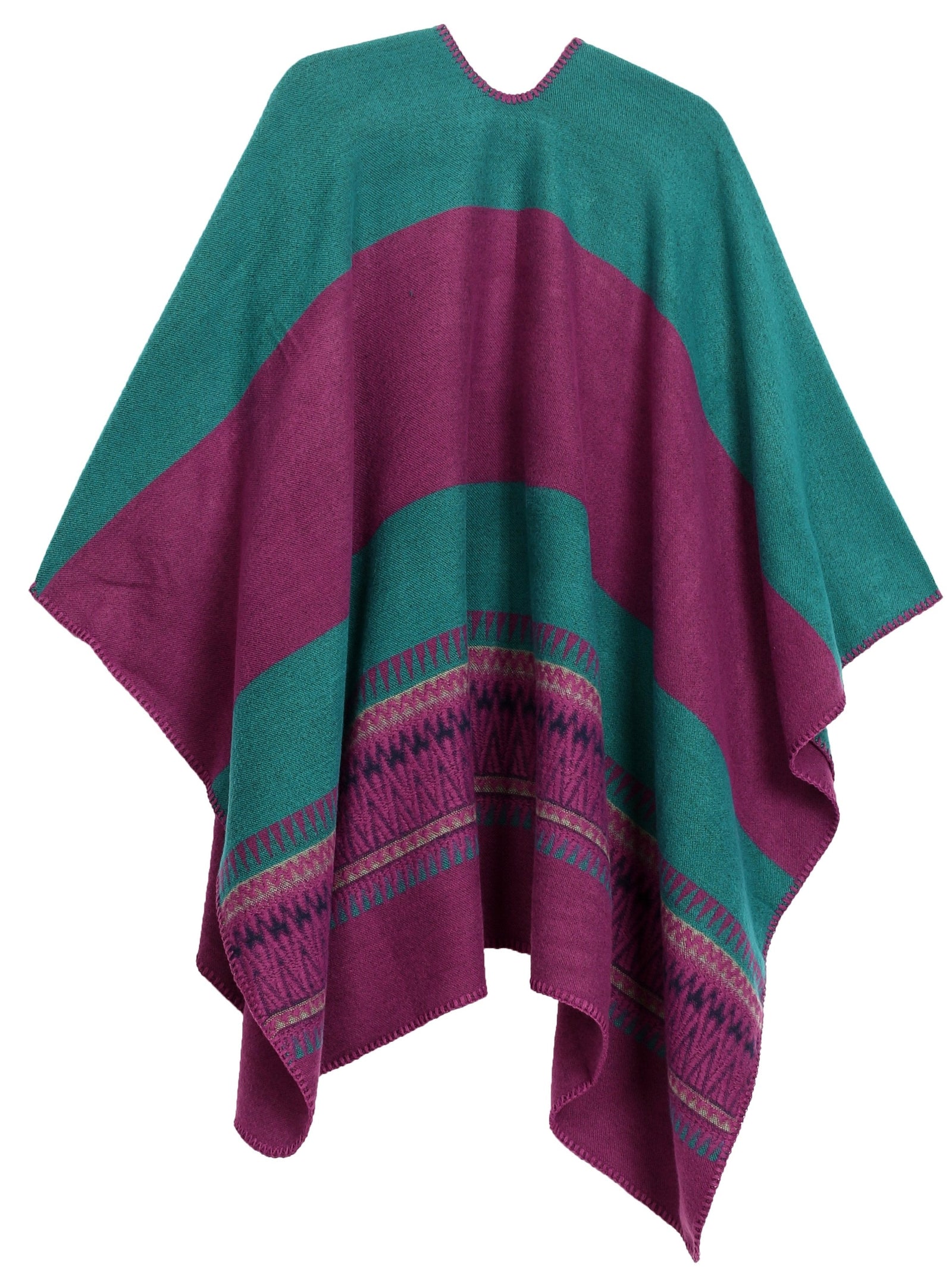 Poncho chal grande reversible para mujer Sakkas Mari, bufanda, capa, ruana y manta