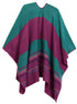 Poncho chal grande reversible para mujer Sakkas Mari, bufanda, capa, ruana y manta