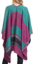 Poncho chal grande reversible para mujer Sakkas Mari, bufanda, capa, ruana y manta