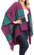 Poncho chal grande reversible para mujer Sakkas Mari, bufanda, capa, ruana y manta