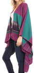Poncho chal grande reversible para mujer Sakkas Mari, bufanda, capa, ruana y manta