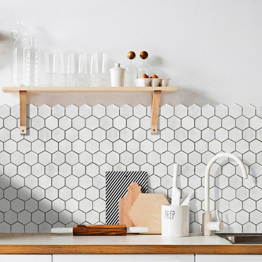 Carrara White Marble Hexagon 2