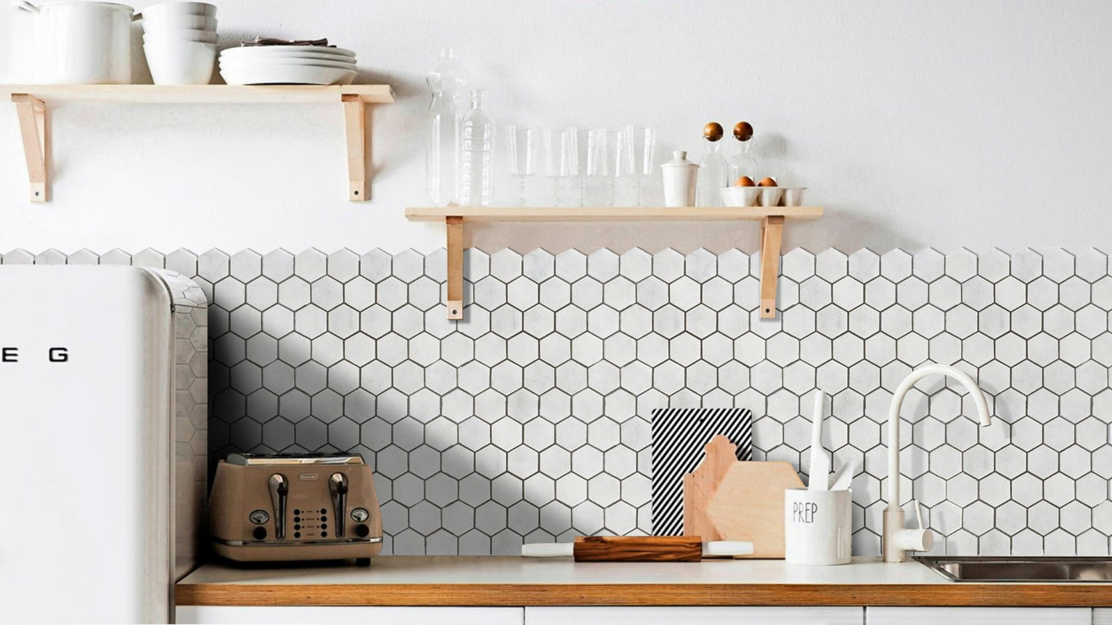 Carrara White Marble Hexagon 2