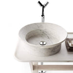 Lavabo de baño pulido con diseño especial de mármol y piedra natural sobre tocador