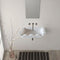 Lavabo de baño rectangular con bordes ondulados de mármol blanco de Carrara para montaje en pared (ancho) 16" (largo) 24" (alto) 6"