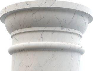 Statuario White Marble Doric Greek Hand-carved Column (D)16" (H)111"