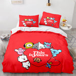 Cartoon BT21 BTS Bedding Set Quilt Duvet Cover Bedding Sets