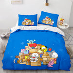 Cartoon BT21 BTS Bedding Set Quilt Duvet Cover Bedding Sets