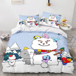 Juego de cama con edredón y funda de edredón con dibujos animados BT21 BTS Butter
