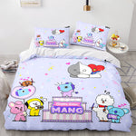 Juego de cama con edredón y funda de edredón con dibujos animados BT21 BTS Butter