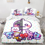 Juego de cama con edredón y funda de edredón con dibujos animados BT21 BTS Butter