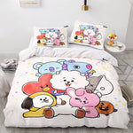 Juego de cama con edredón y funda de edredón con dibujos animados BT21 BTS Butter
