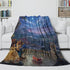 Cartoon Beauty and the Beast Blanket Flannel Throw Room Decoration