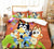 Cartoon Bluey Bedding Set Pattern Kids Quilt Cover Without Filler