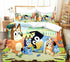 Cartoon Bluey Bedding Set Pattern Kids Quilt Cover Without Filler