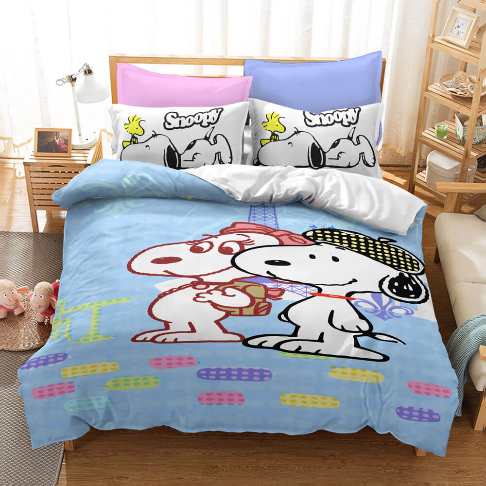 Snoopy Print Bedding Set Quilt Duvet Cover Without Filler