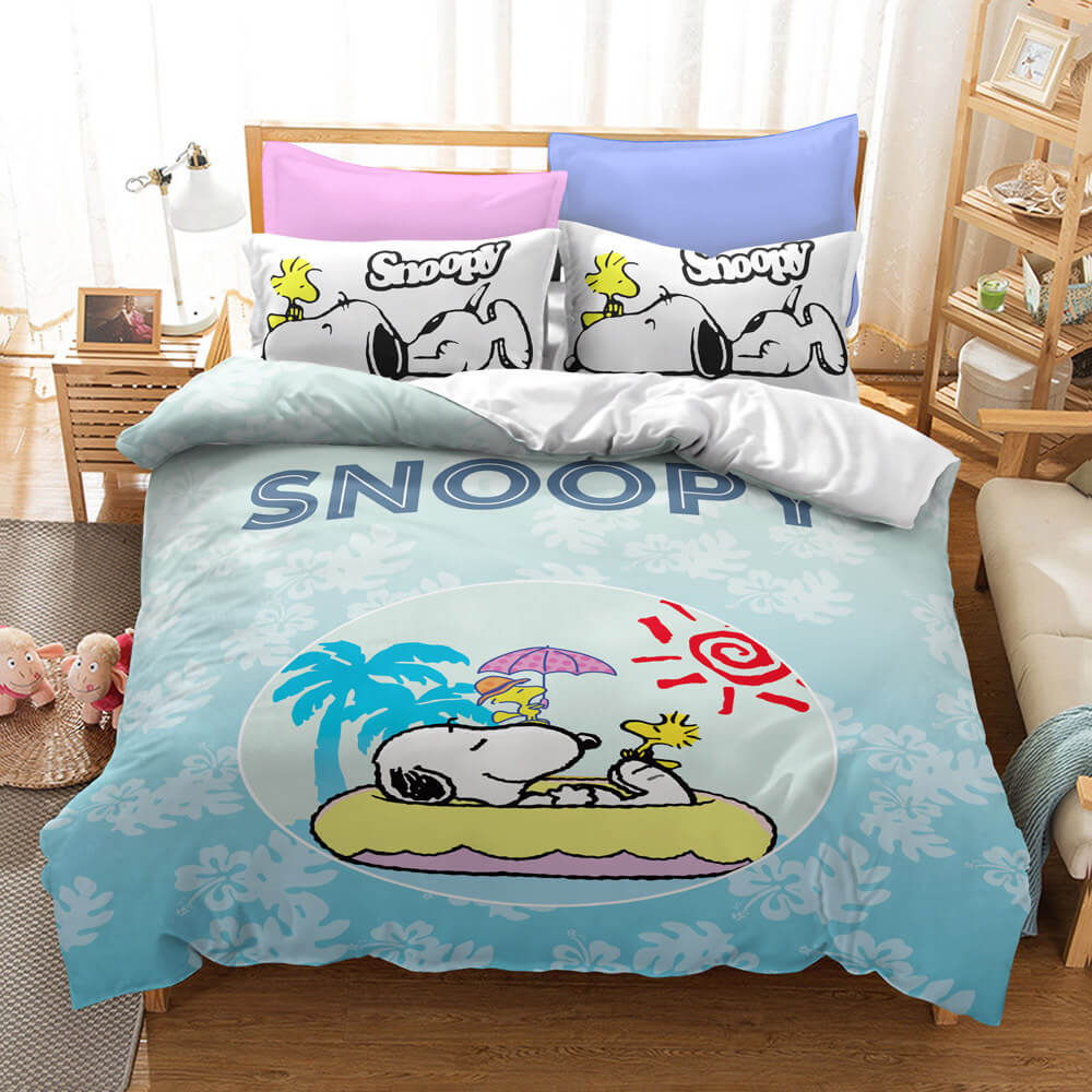 Snoopy Print Bedding Set Quilt Duvet Cover Without Filler