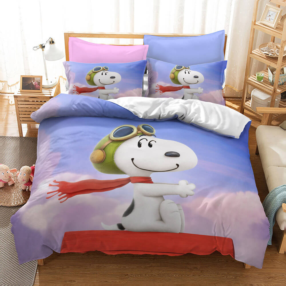 Snoopy Print Bedding Set Quilt Duvet Cover Without Filler