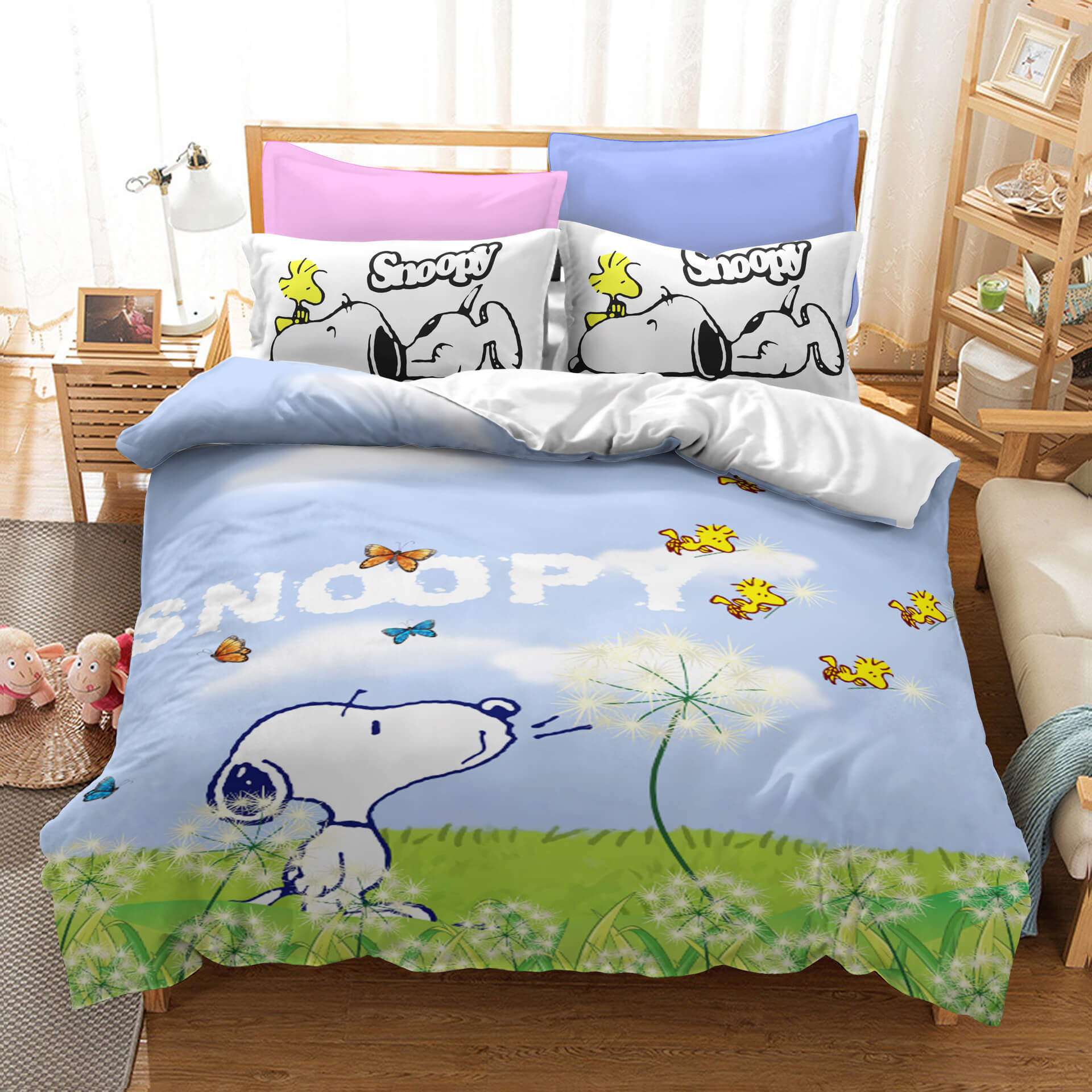 Snoopy Pattern Bedding Set Quilt Duvet Cover Without Filler