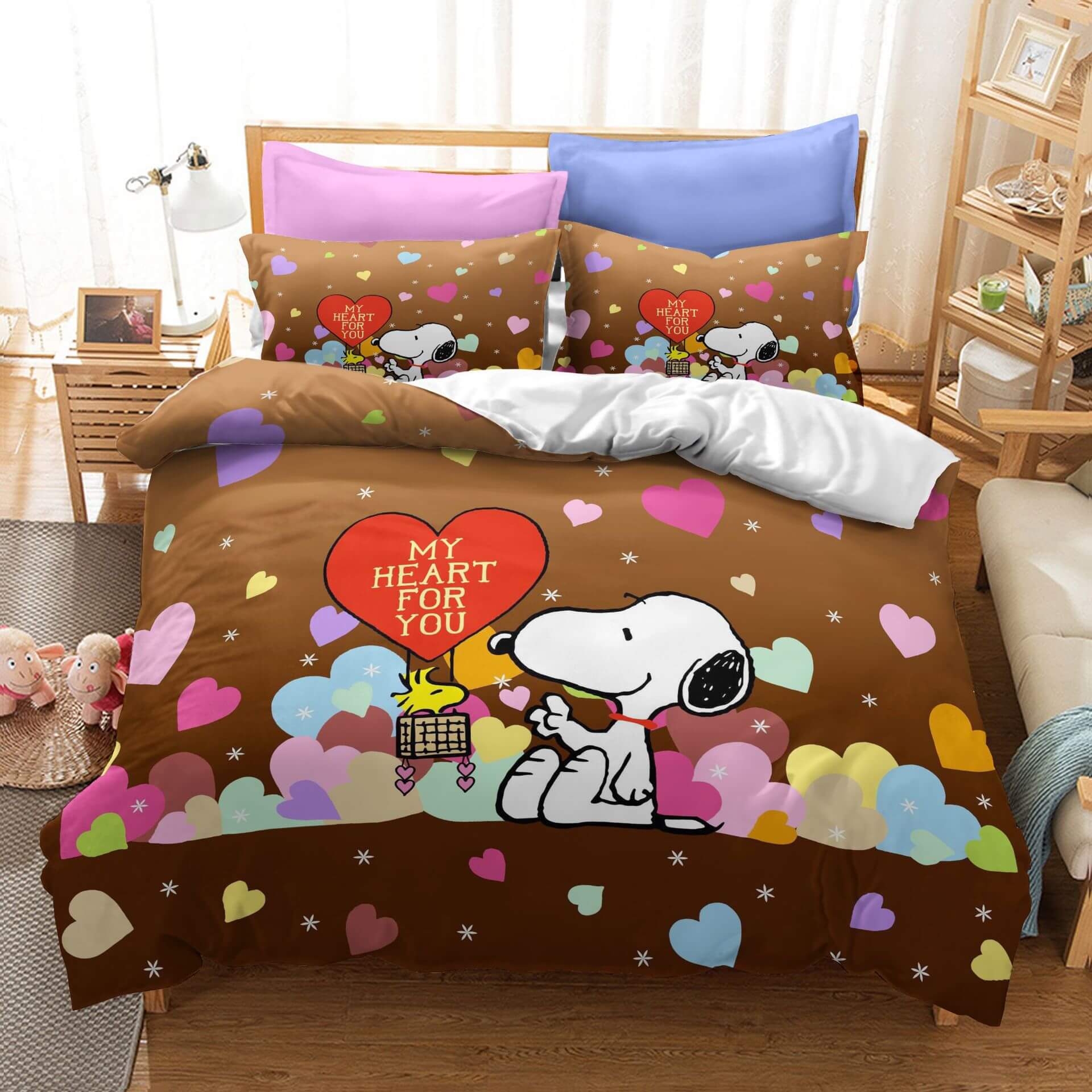 Snoopy Pattern Bedding Set Quilt Duvet Cover Without Filler