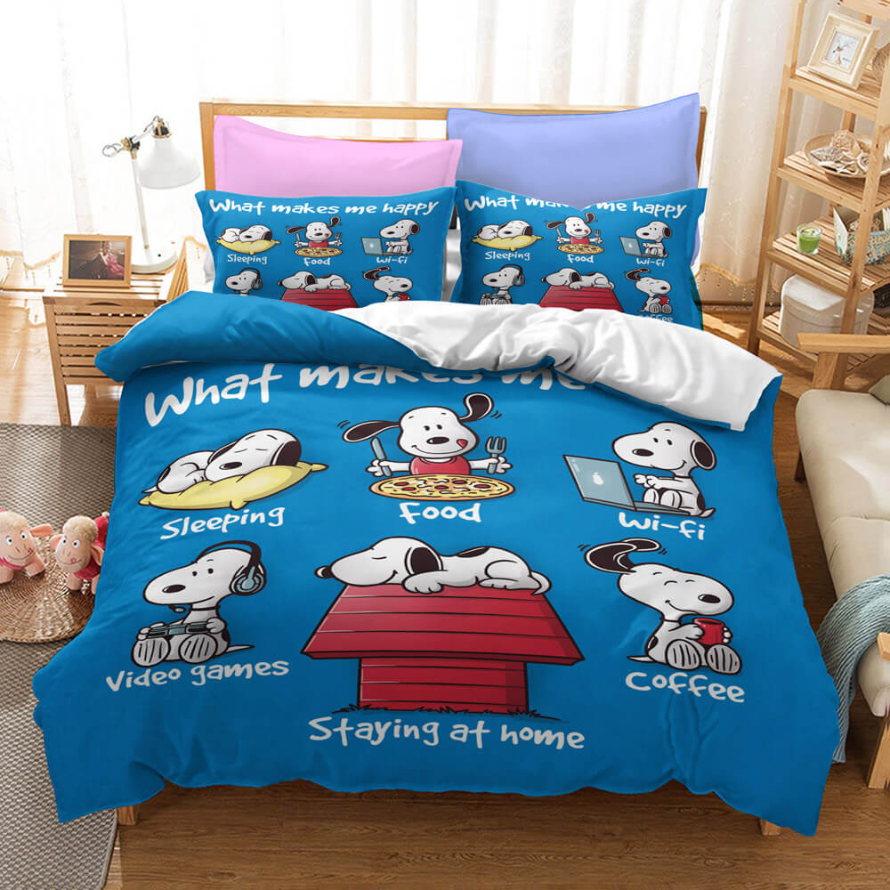 Snoopy Pattern Bedding Set Quilt Duvet Cover Without Filler