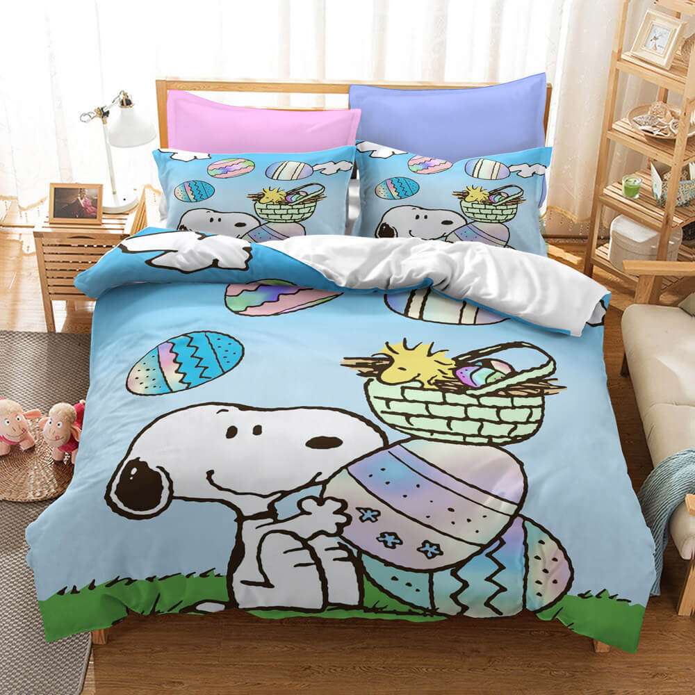 Snoopy Pattern Bedding Set Quilt Duvet Cover Without Filler