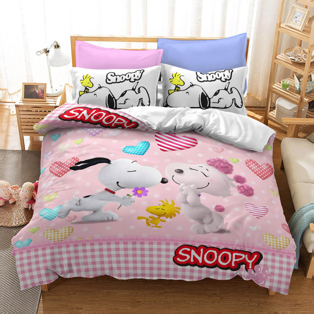 Snoopy Pattern Bedding Set Quilt Duvet Cover Without Filler