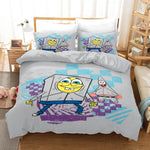 Juego de cama con dibujos animados de Bob Esponja, funda de edredón sin relleno
