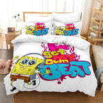 Juego de cama con dibujos animados de Bob Esponja, funda de edredón sin relleno