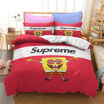 Juego de cama con dibujos animados de Bob Esponja, funda de edredón sin relleno