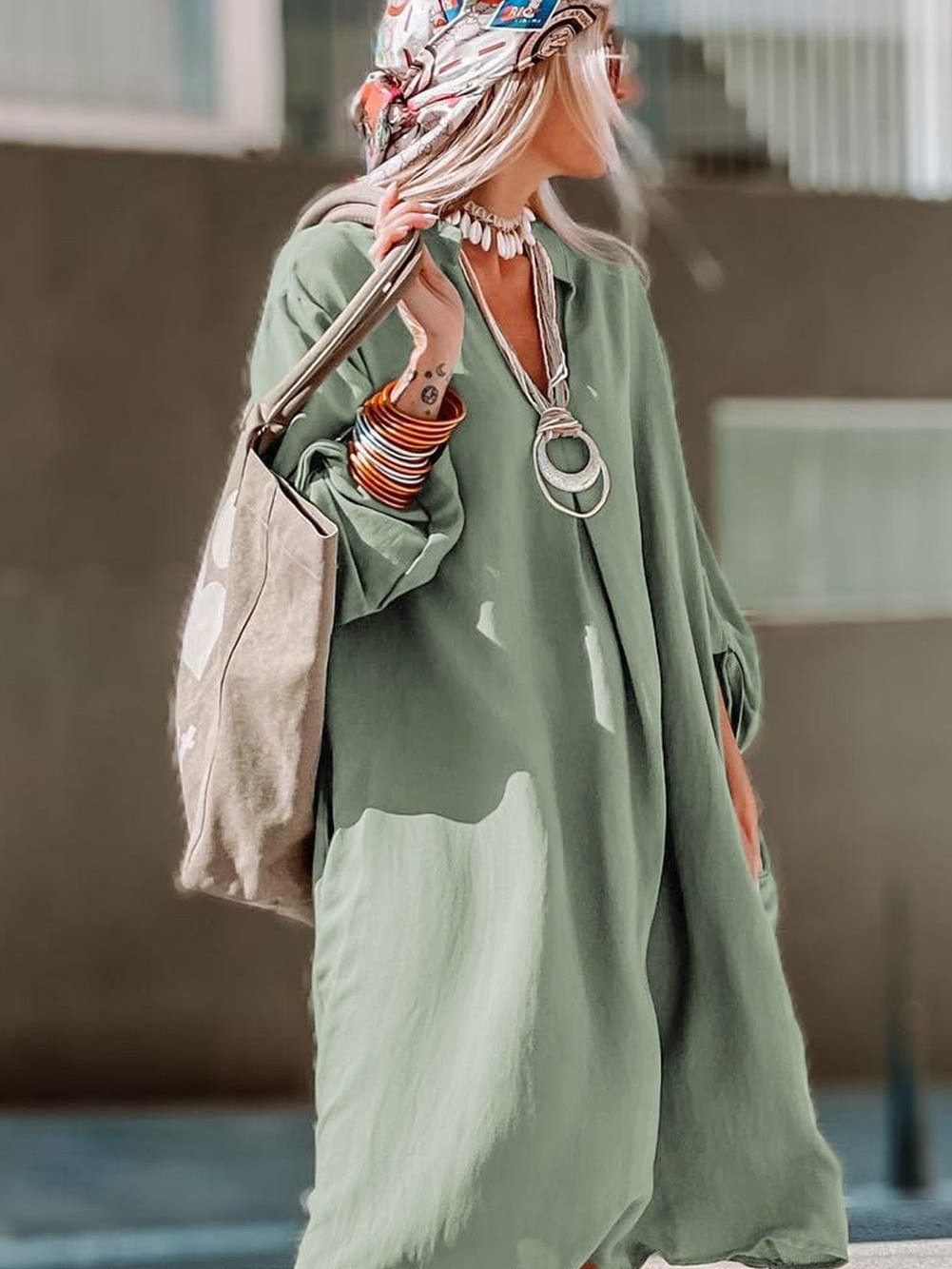 Ladies' Collared Pleated Tunic