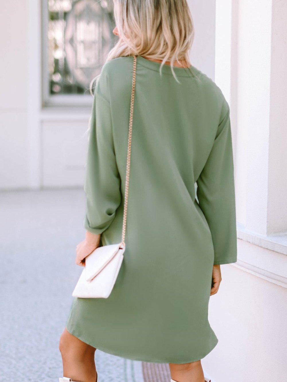 Solid Color V Neck Shirt for Women