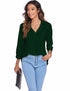 Solid Color V Neck Shirt for Women