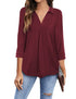 Solid Color V Neck Shirt for Women
