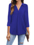 Solid Color V Neck Shirt for Women